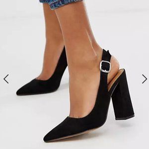 ASOS DESIGN slingback high heels in black UK7/US9